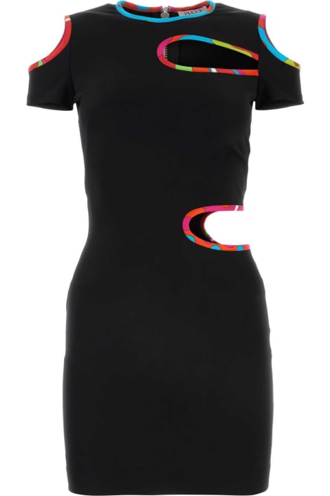 Fashion for Women Pucci Black Stretch Nylon Mini Dress