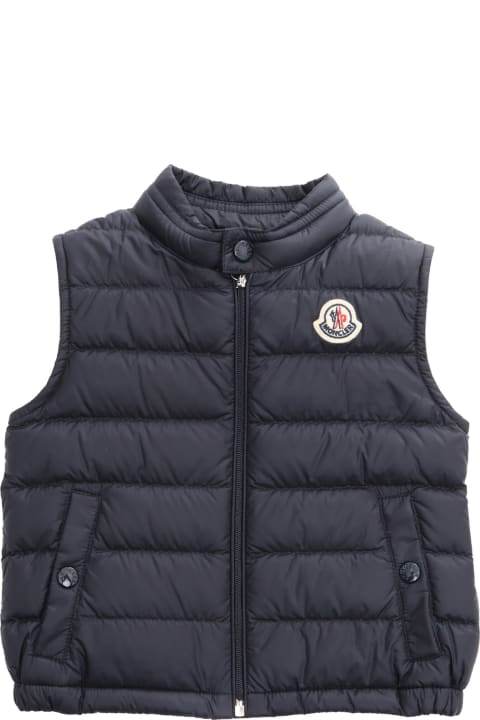 Topwear for Baby Girls Moncler Blue Amaury Vest