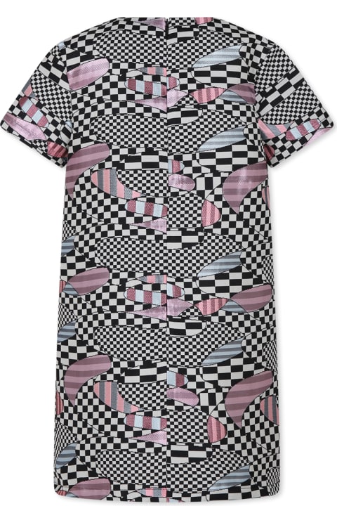 Pucci for Kids Pucci Black Dress For Girl With Abstract Print