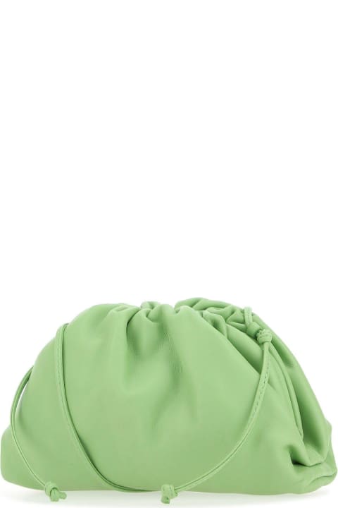 Bottega Veneta for Women Bottega Veneta Pastel Green Nappa Leather Mini Pouch Clutch