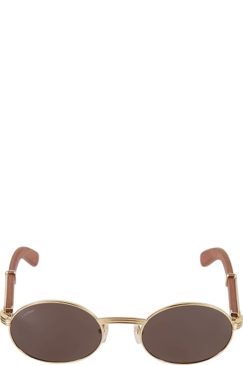 Cartier Eyewear Accessories for Men Cartier Eyewear Logo Round Sunglasses