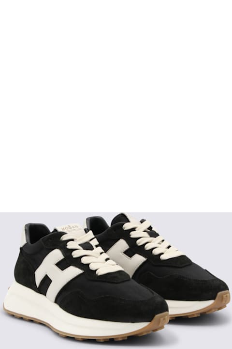 Hogan Black And White Leather Sneakers