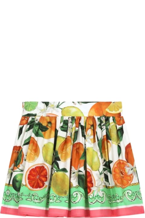 Fashion for Baby Girls Dolce & Gabbana Pleated Mini Skirt With Lemon And Orange Print
