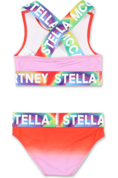 Swimwear for Girls Stella McCartney Kids Logo Tape Ombré Bikini Set