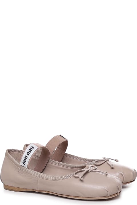 Miu Miu Flat Shoes for Women Miu Miu Leather Ballet Flats