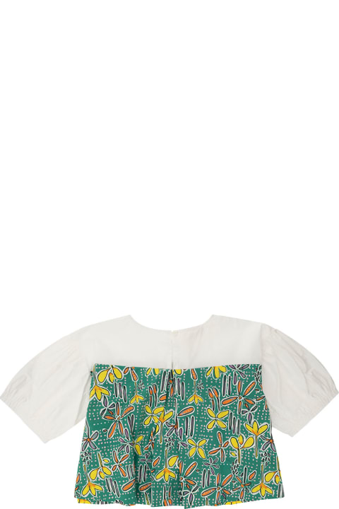 Marni for Kids Marni Multicolor Blouse With Flower Printed Elastic Insert In Cotton Girl