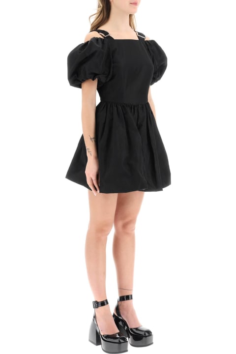 Off-the-shoulder Taffeta Mini Dress With Slider Straps