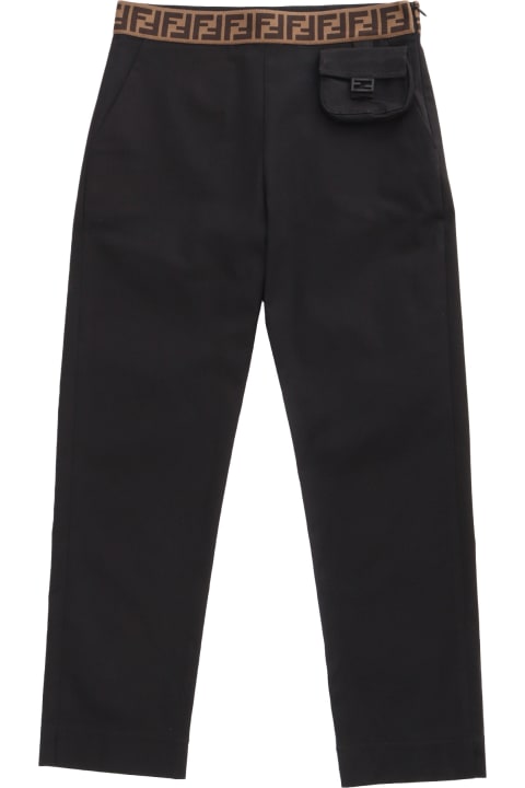Fendi for Kids Fendi Black Gabardine Trousers