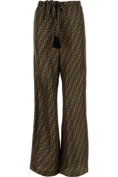 Fendi Pants & Shorts for Women Fendi Printed Silk Palazzo Pant