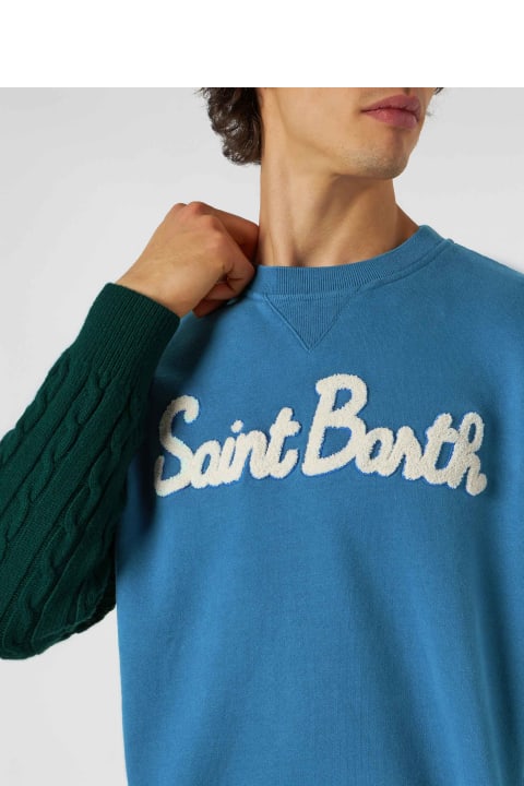 MC2 Saint Barth Fleeces & Tracksuits for Men MC2 Saint Barth Man Sweatshirt With Knitted Sleeves