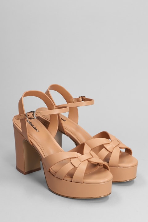 Shoes for Women Lola Cruz Aria Platform 95 Sandals In Camel Leather