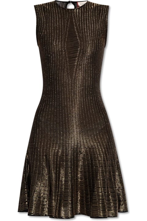Dresses for Women Alexander McQueen Metallic Knit Mini Dress