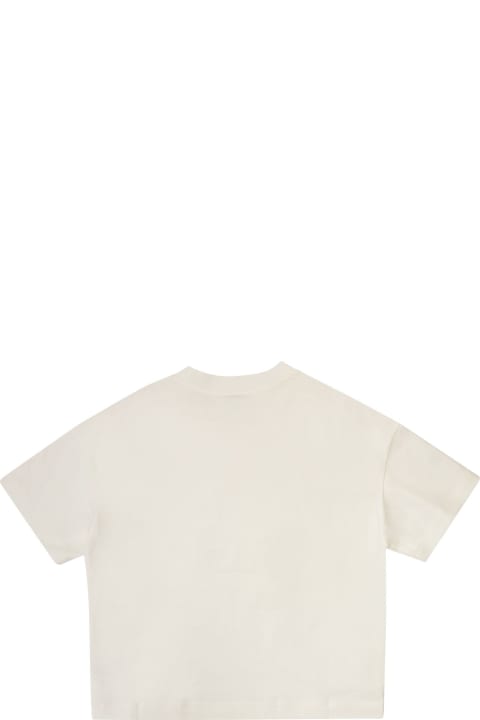 ガールズ Brunello CucinelliのTシャツ＆ポロシャツ Brunello Cucinelli Light Cotton Jersey T-shirt With Breast Pocket And Necklace