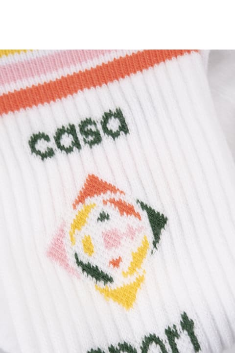 Casablanca Underwear & Nightwear for Women Casablanca White Socks With Logo And Striped Pattern