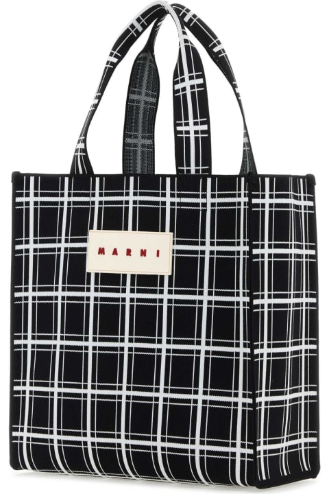 Totes for Men Marni Embroidered Jacquard Shopping Bag