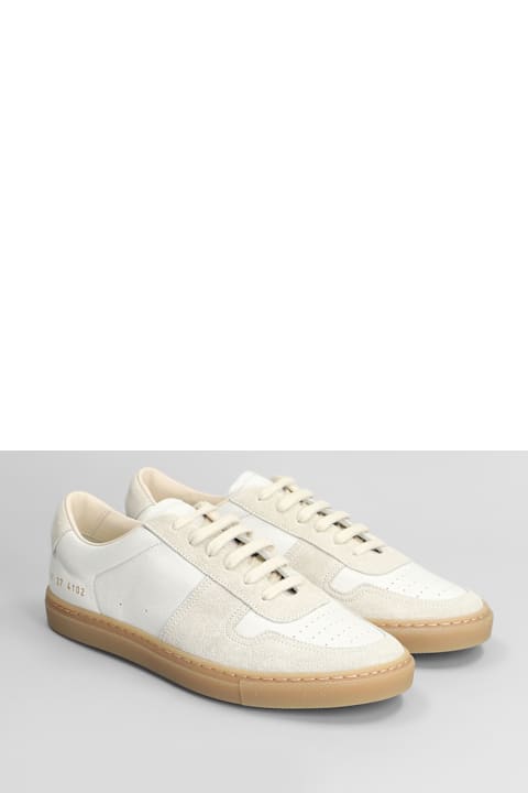 Common Projects for Kids Common Projects Bball Slim Sneakers In White Suede And Leather