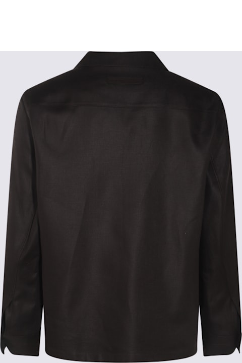 Zegna for Men Zegna Black Linen Casual Jacket