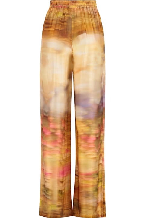 Pinko for Women Pinko Purple Rain Printed High-rise Trousers