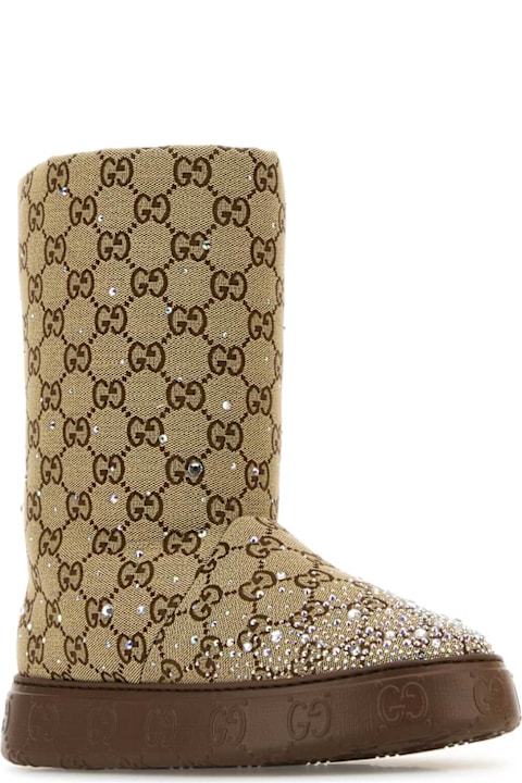 Gucci Boots for Women Gucci Gg Supreme Fabric Ankle Boots