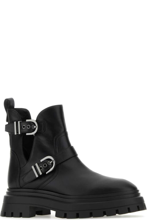 Boots for Women Stuart Weitzman Black Leather Maverick Bedford Moto Ankle Boots