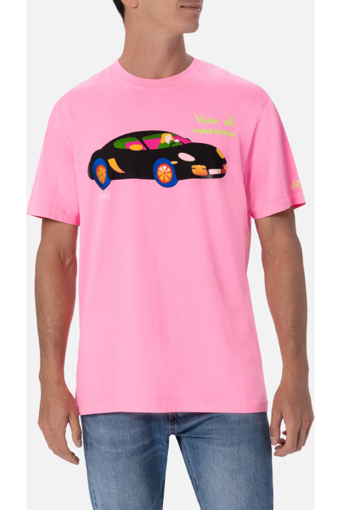 Homeware MC2 Saint Barth Man Cotton T-shirt With Lodola Placed Print And Embroidery | Marco Lodola Special Edition