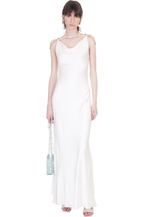 Azealia Gown Dress In White Silk