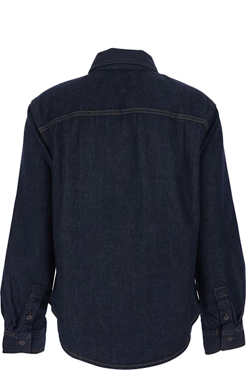 Frame for Kids Frame Blue Shirt With Classic Collar And Two Patch Pockets On The Chest In Denim Woman