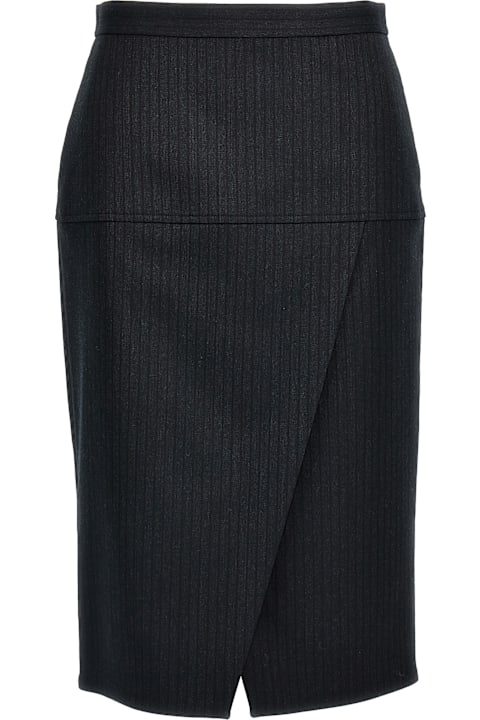 Fendi Skirts for Women Fendi Pinstriped Wool Skirt