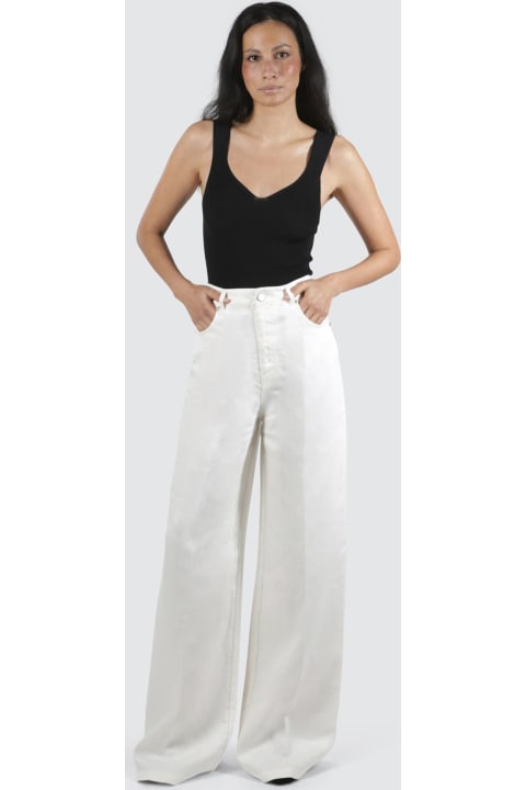 Cruna Pants & Shorts for Women Cruna White Flare Trousers