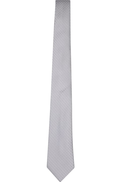 Canali Ties for Men Canali Micropattern Rhombuses Grey Tie