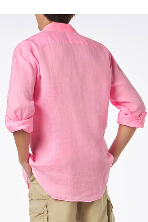 Homeware MC2 Saint Barth Man Water Color Fluo Pink Linen Pamplona Shirt