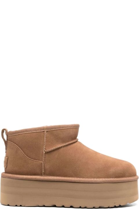 Homeware UGG 'ultramini' Beige Boots With Platform In Suede Woman