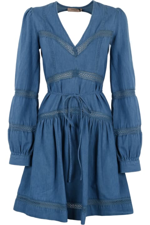 TwinSet for Women TwinSet Denim Dress With Cut-out Effect