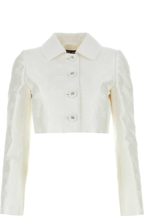 Fashion for Women Dolce & Gabbana White Jacquard Blazer
