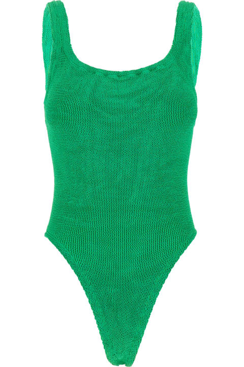 Hunza G Swimwear for Women Hunza G Green One-piece Swimsuit With Squared Neckline In Ribbed Stretch Polyamide Woman