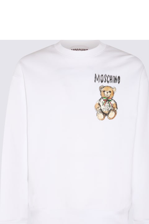 Moschino Sweaters for Men Moschino White Cotton Sweatshirt