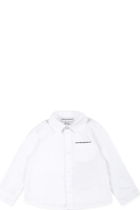 Homeware Emporio Armani White T-shirt For Baby Boy With Logo