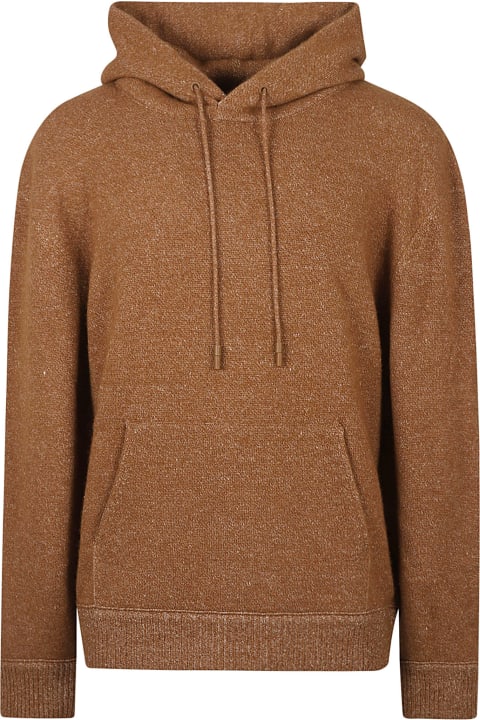 Homeware Zegna Drawstring Hood Ribbed Knit Hoodie
