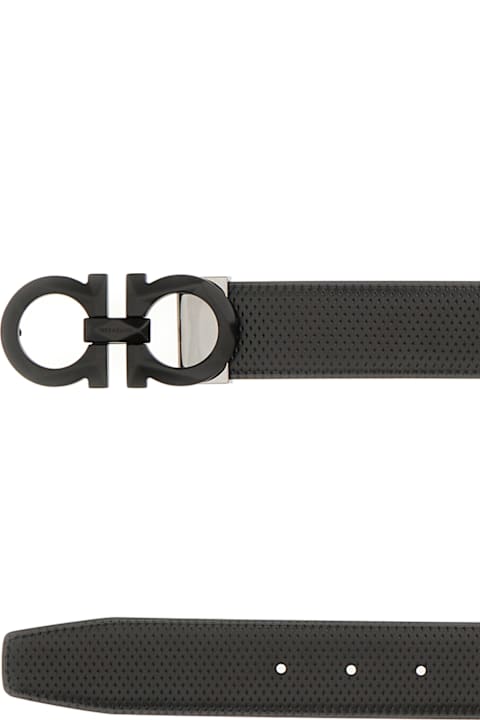 Ferragamo Belts for Men Ferragamo Black Leather Belt