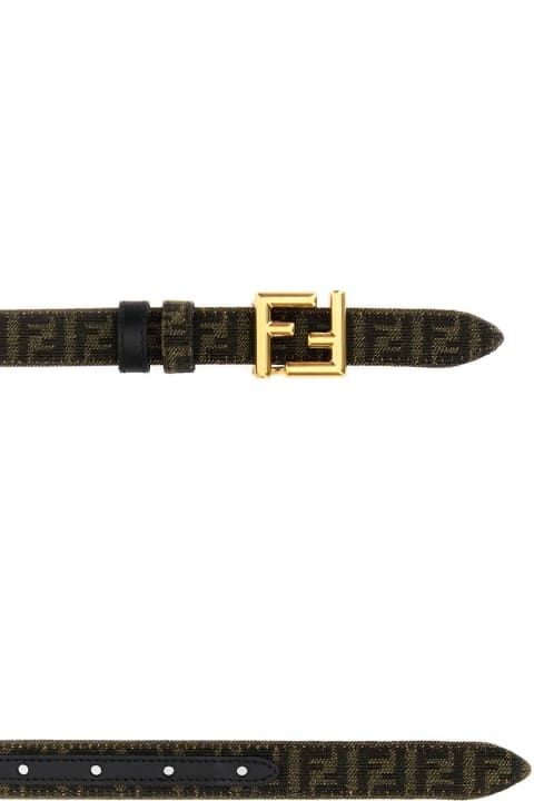 Belts for Women Fendi Black Leather Ff Reversible Belt