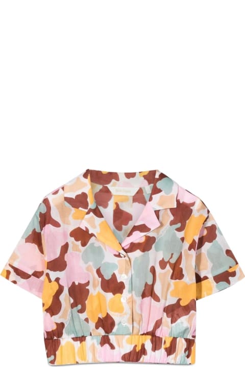 Palm Angels for Kids Palm Angels Cropped Shirt Aop Camu