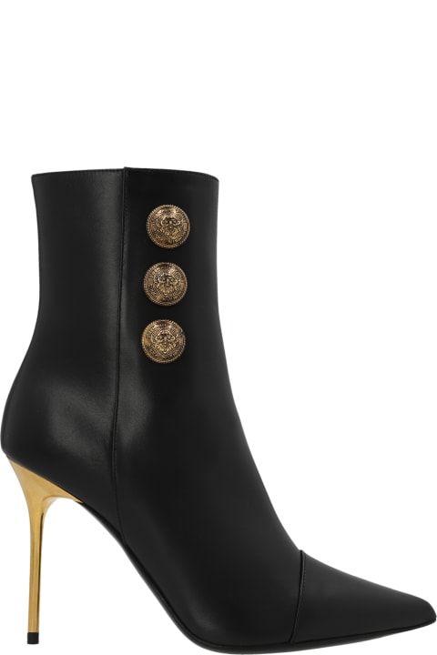 Logo Button Ankle Boots