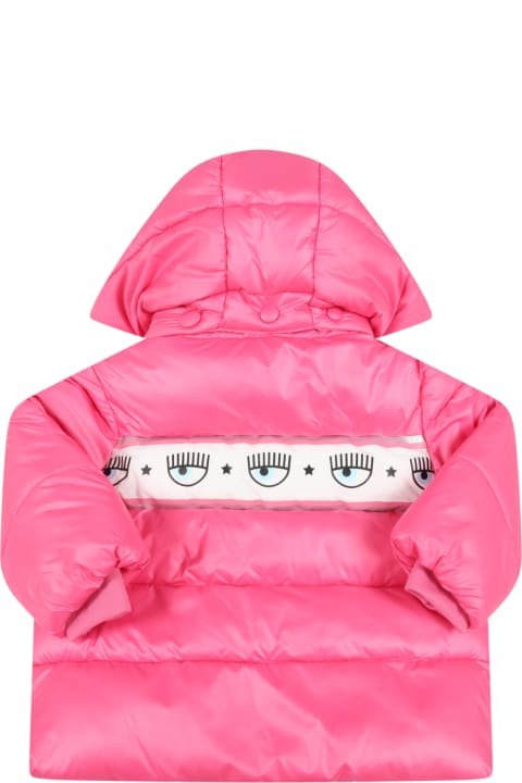 Fuchsia Jacket For Baby Girl With Iconic Flirting Eyes
