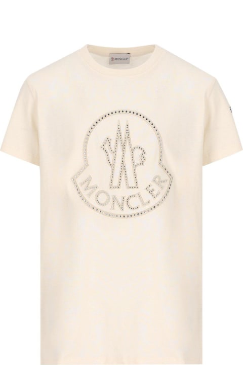 Moncler T-Shirts & Polo Shirts for Girls Moncler Logo Embellished Crewneck T-shirt