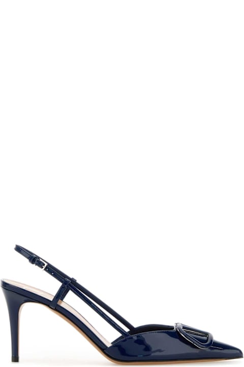 Valentino Garavani Navy Blue Leather Vlogo Signature Pumps