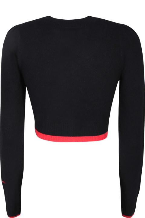 Ganni Sweaters for Women Ganni O-neck Black/red Cardigan
