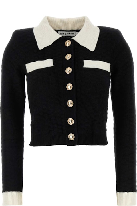self-portrait Sweaters for Women self-portrait Black Nylon Blend Cardigan