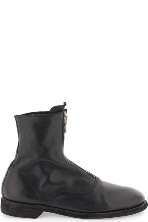 Shoes for Men Guidi Front Zip Leather Ankle Boots