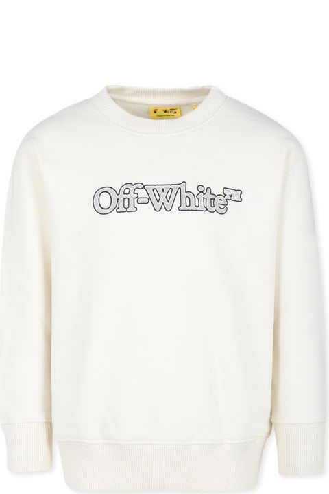 Off-White Sweaters & Sweatshirts for Girls Off-White Ivory Sweatshirt For Girl With Logo