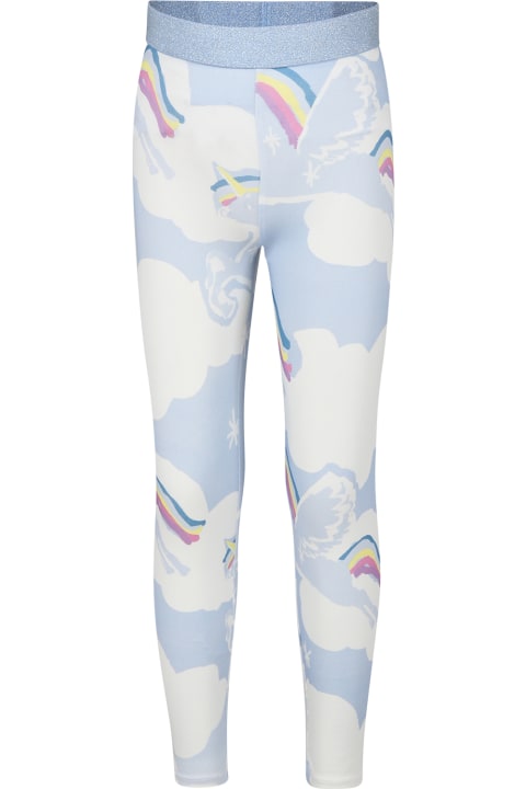 Homeware Stella McCartney Kids Light Blue Leggings For Girl With Unicorn